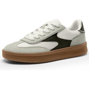 Women's White Casual Genuine Suede Classic Retro Gum Sole Fashion Sneakers